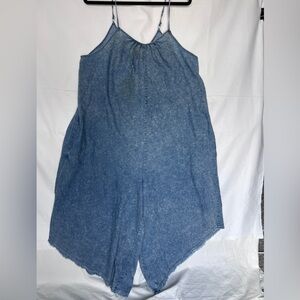 Denim Blue Sleeveless Romper by Oddy 2XL